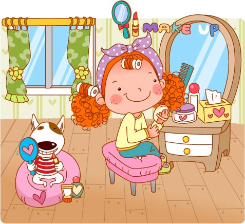 Bulk of the girls living vector 12