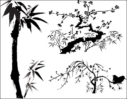 China Wind Vector Ink Plant material