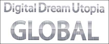 Simple metallic material in English Digital Vector