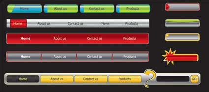 Web design navigation menu vector material