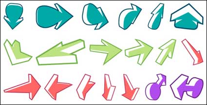 A variety of arrows and other vector material of two