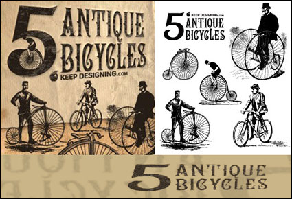 Vector old European bicycle		