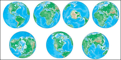 Vector various angles of the Earth		