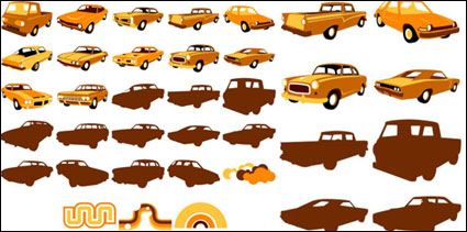 Vector elements of classic cars