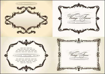 European classic retro pattern border 02-- vector material