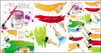 Paint brush and color - Vector