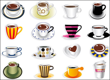 All kinds of fine coffee cups - Vector