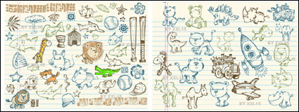 Cute graffiti pattern vector material