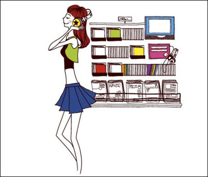 Simple drawing female vector 7