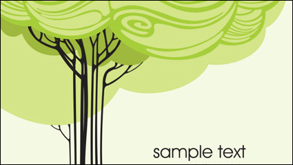 Cartoon line art tree 02 - vector