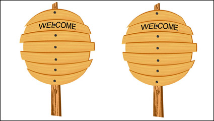 Cartoon wood sign 05 - vector