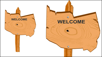 Cartoon wood sign 03 - vector