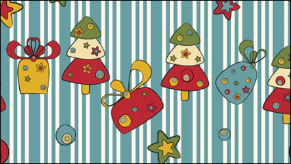 Cartoon Christmas pattern background 02 - vector material