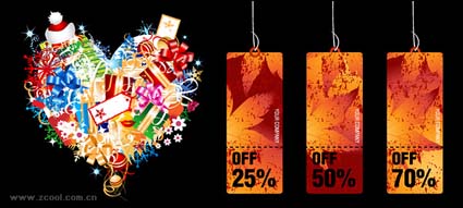 Flower ball, butterfly knot, tag vector material